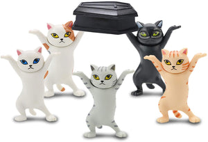 Fegishilly The Cat Coffin Dance, The Cat Lifted The Coffin Dancing Pallbearers, Pen Holders, Mobile Phone Holder, Handmade Model Ornaments (Five Cat)