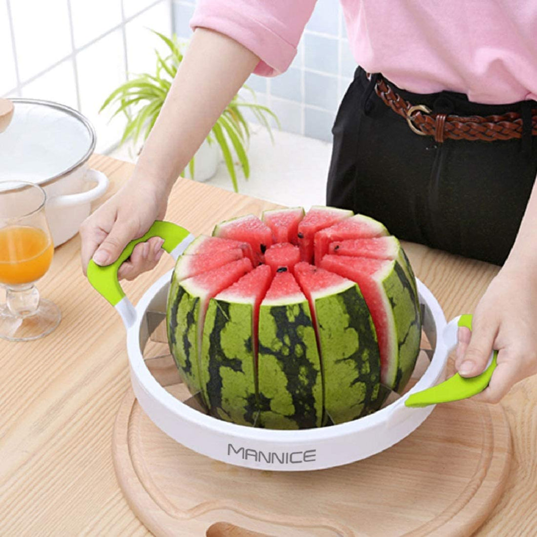 1PC Watermelon Slicer Cutter Stainless Steel Large Size Sliced Watermelon  Cantaloupe Slicer Fruit Divider Kitchen Gadgets Items